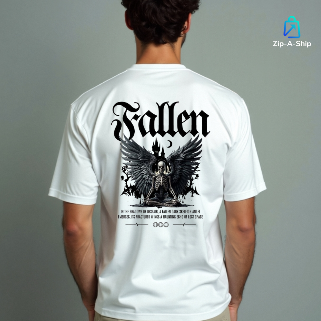 Unisex Drop-Shoulder Tee - Fallen Skeleton