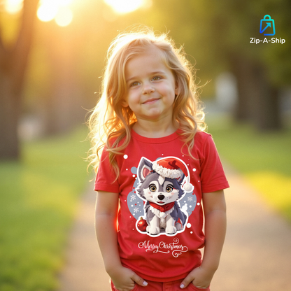 Kid's T-Shirt | Cute Christmas Puppy