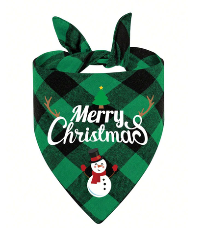 1pc Christmas Triangle Scarf for Dogs - Festive Pet Party Accessory