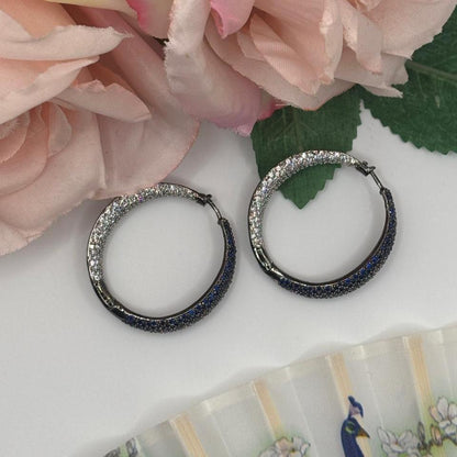 Midnight Spark Hoop Earrings